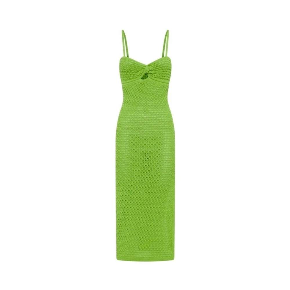 Nicholas crochet-knit green midi dress - Picture 4 of 7